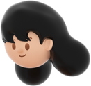 3D People Simple Young Girl Head