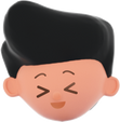 3D Simple Young Happy Boy Head