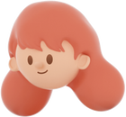 3D Simple Young Girl Head