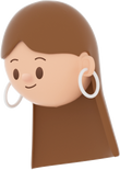 3D People Simple Young Girl with Earring Head