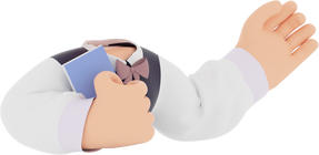 3D People with Book Hand Casual Body