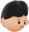 3D Simple Young Boy Head