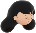 3D People Simple Young Girl Head