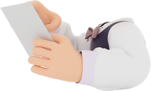 3D People Reading Book Hand Casual Body Gesture